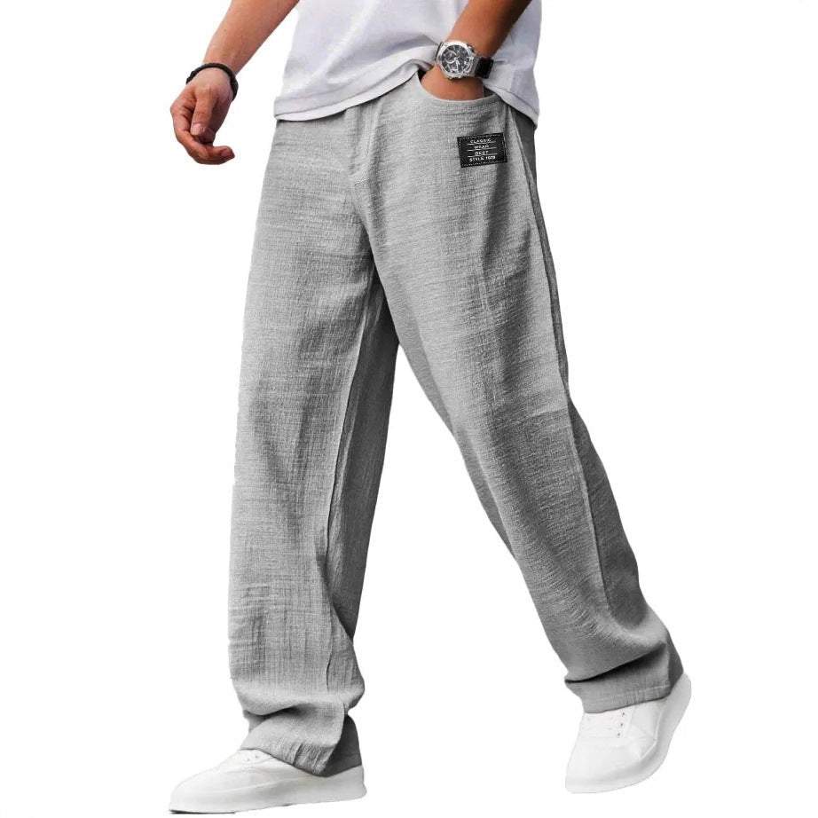Lightweight, Loose-Fit Bamboo Fiber and Linen Casual Trousers for Summer
