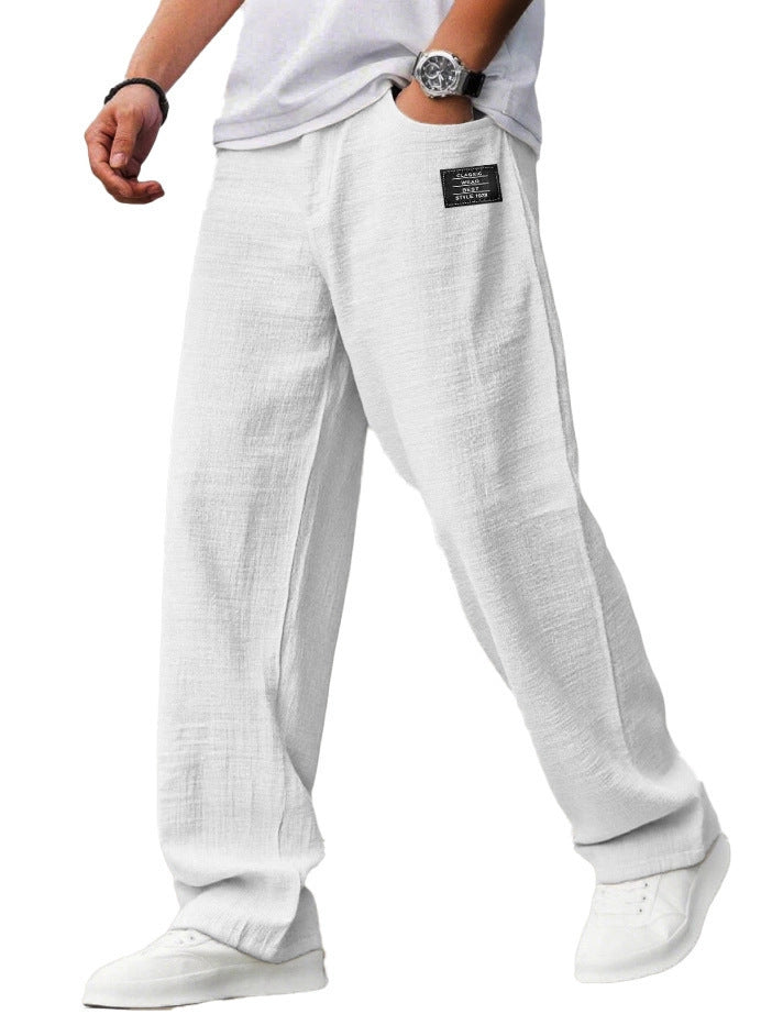 Lightweight, Loose-Fit Bamboo Fiber and Linen Casual Trousers for Summer