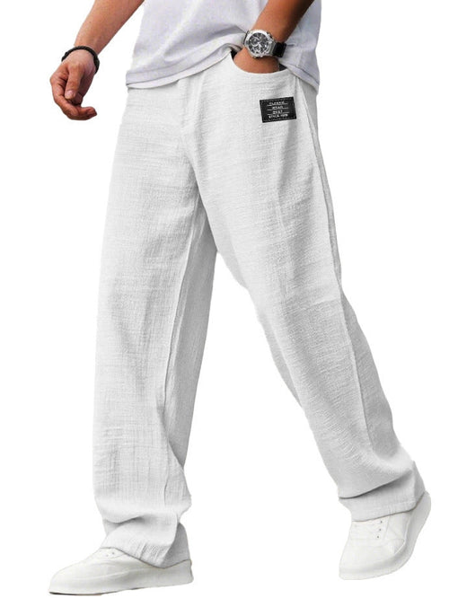 Lightweight, Loose-Fit Bamboo Fiber and Linen Casual Trousers for Summer
