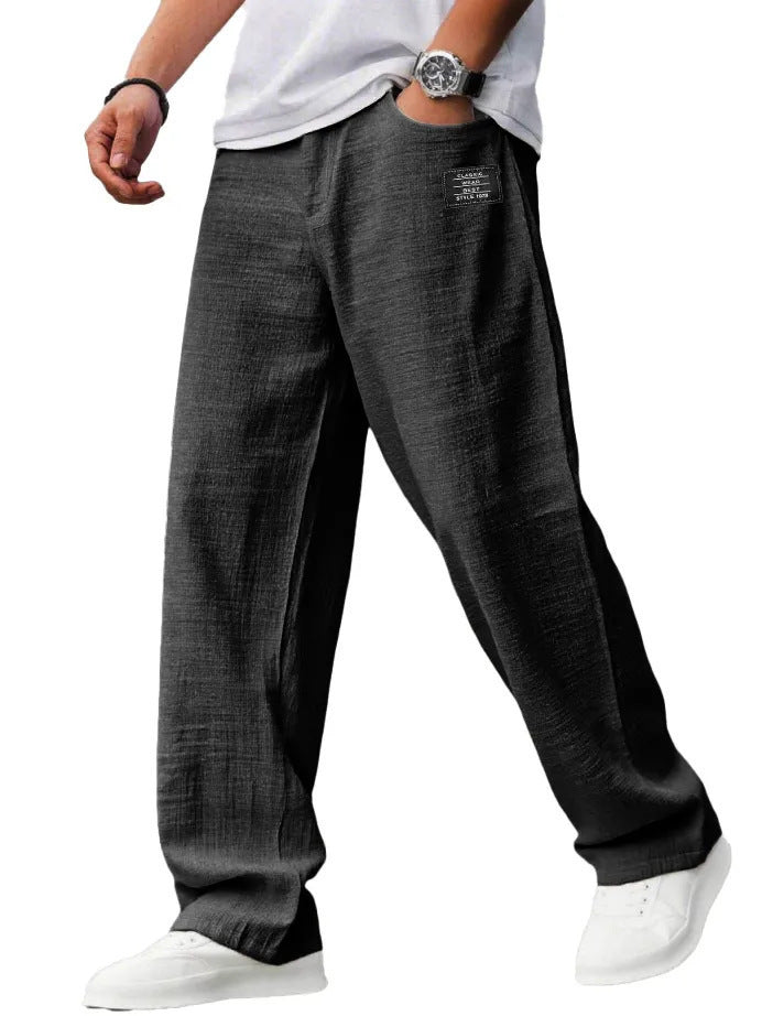 Lightweight, Loose-Fit Bamboo Fiber and Linen Casual Trousers for Summer