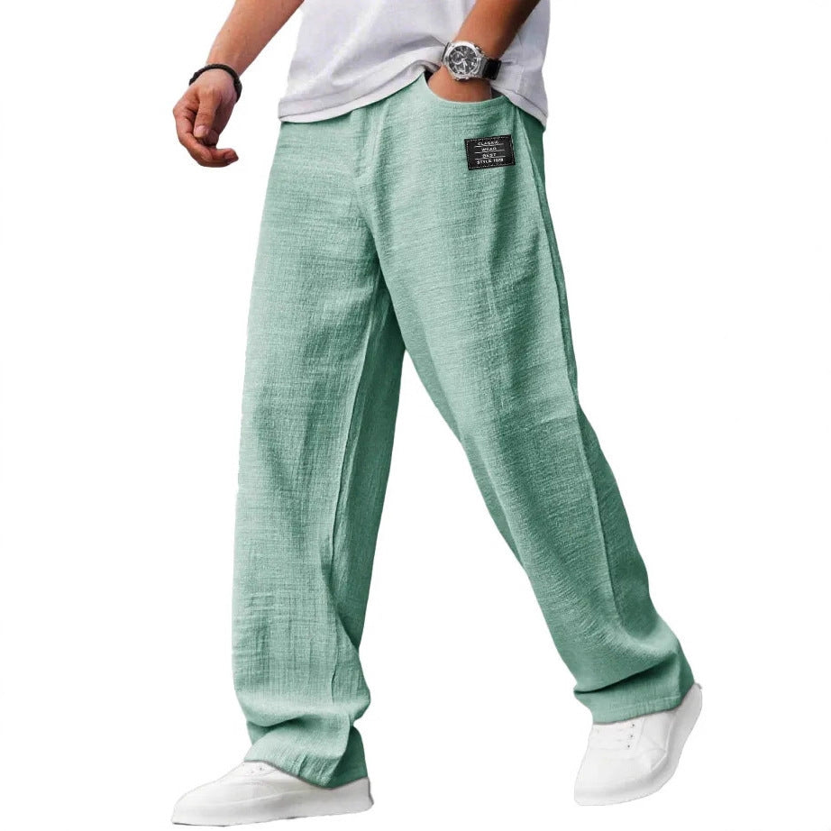 Lightweight, Loose-Fit Bamboo Fiber and Linen Casual Trousers for Summer