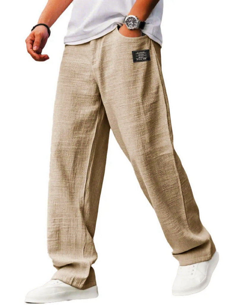 Lightweight, Loose-Fit Bamboo Fiber and Linen Casual Trousers for Summer