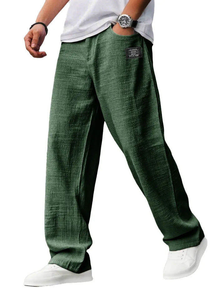 Lightweight, Loose-Fit Bamboo Fiber and Linen Casual Trousers for Summer