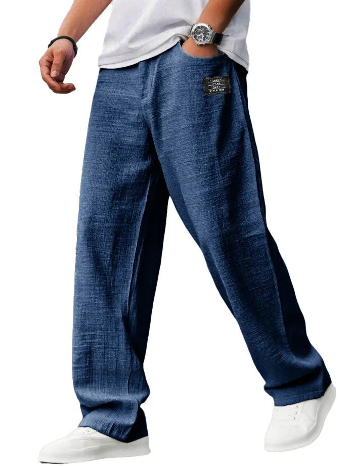 Lightweight, Loose-Fit Bamboo Fiber and Linen Casual Trousers for Summer