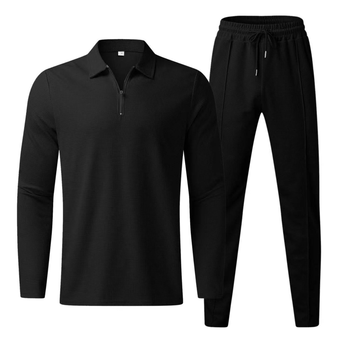 Waffle-knit casual sportswear
