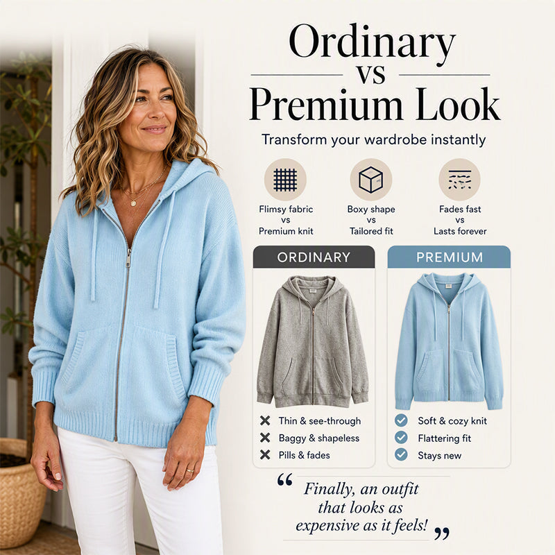 Relaxed-fit hooded knit cardigan