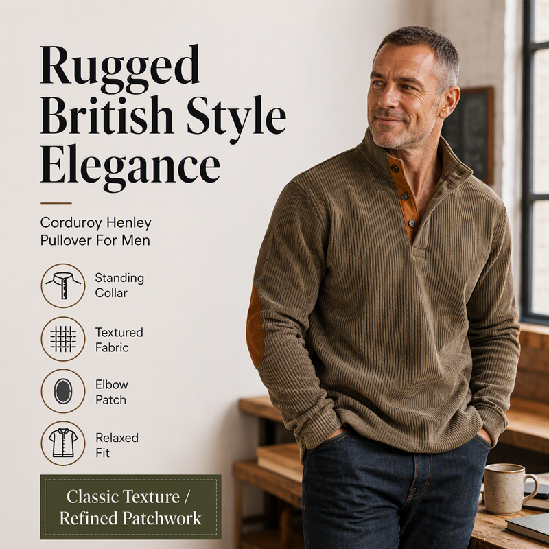 Premium Corduroy Stand-Collar Sweatshirt