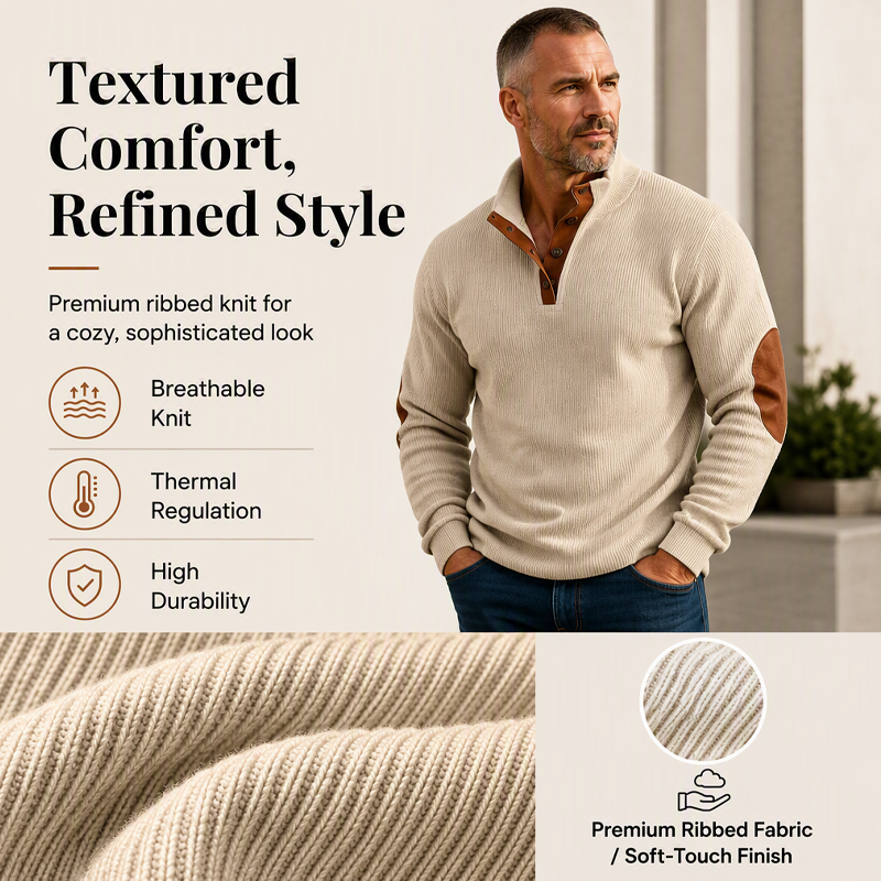 Premium Corduroy Stand-Collar Sweatshirt