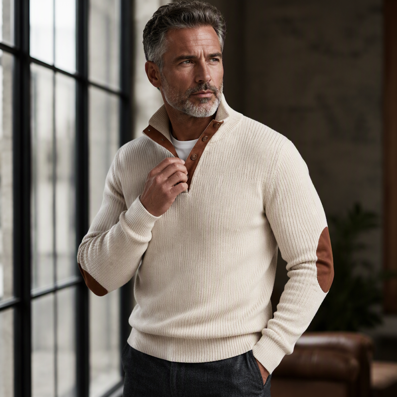 Premium Corduroy Stand-Collar Sweatshirt