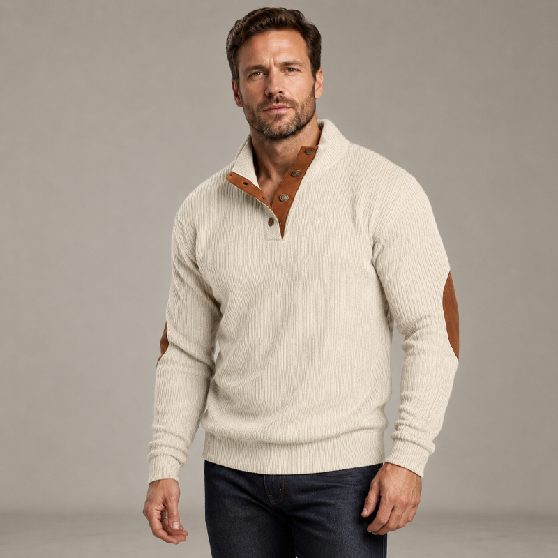 Premium Corduroy Stand-Collar Sweatshirt